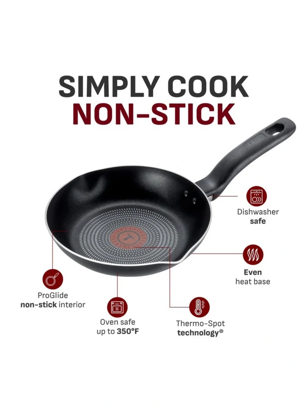 T-Fal Simply Cook 5qt Nonstick Saute Pan with Lid Black